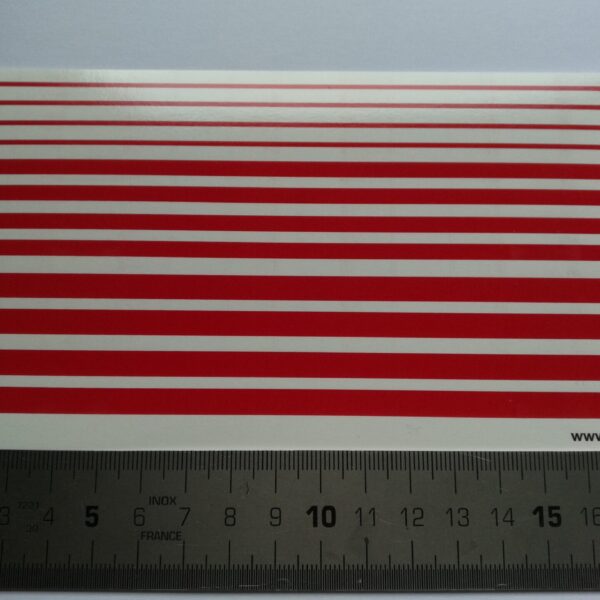 Rode strepen water transfer decals